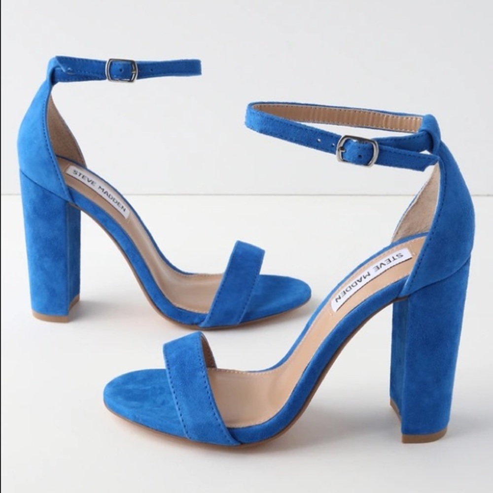Steve Madden Blue Suede Block Heels